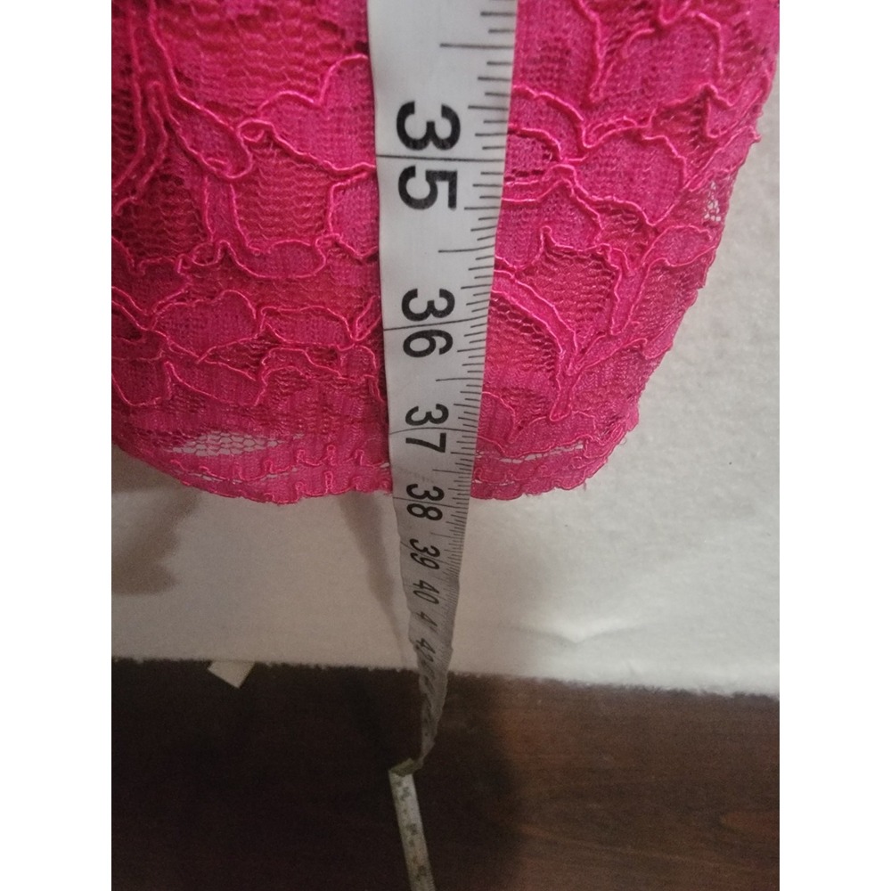 Lauren Ralph Lauren Fuchsia Pink Lace Sheath Dress Women's‎ Size 16 Short Sleeve - Picture 9 of 10